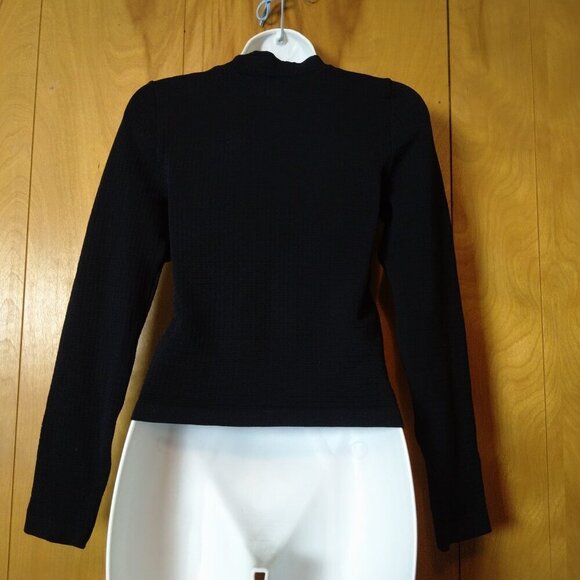 FCT With Love Basics Women's Size Medium Long Sleeve Black Textured Top New - Picture 5 of 5